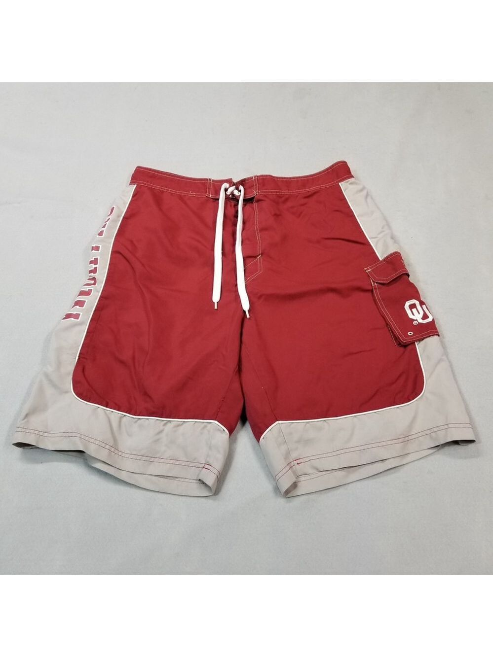 Oklahoma Sooners OU Swim Shorts Trunks Size XXL Red Gray Pocket GIII